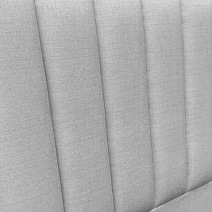 Respaldo De Cama Tubular Vertical Lino Gris Plata 1,5 Plazas
