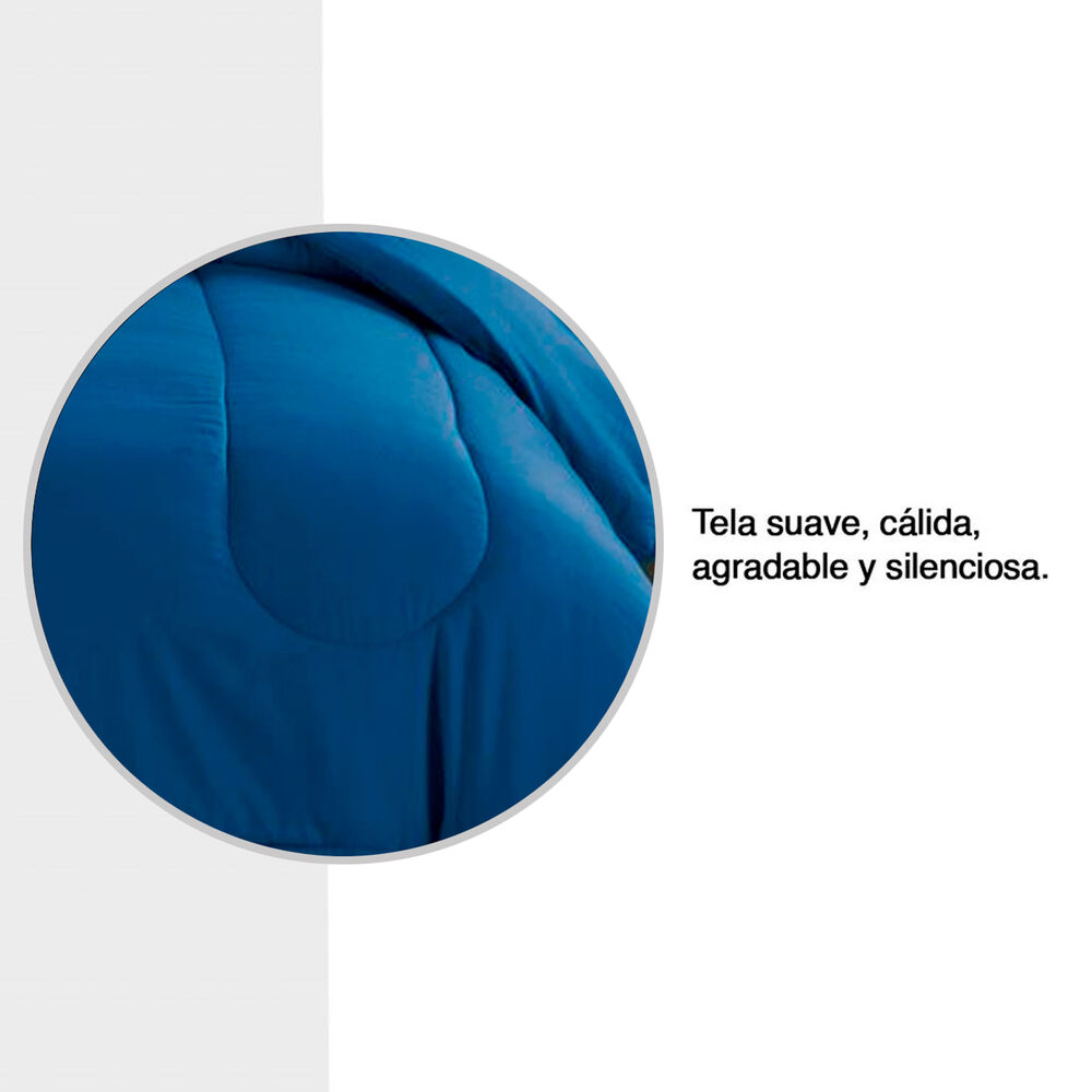 Plum&oacute;n Liso Colors 2 Plazas Azul image number 3.0