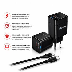 Cargador Universal Solma Pd 100w Usb-c Carga R&aacute;pida Iphone Android