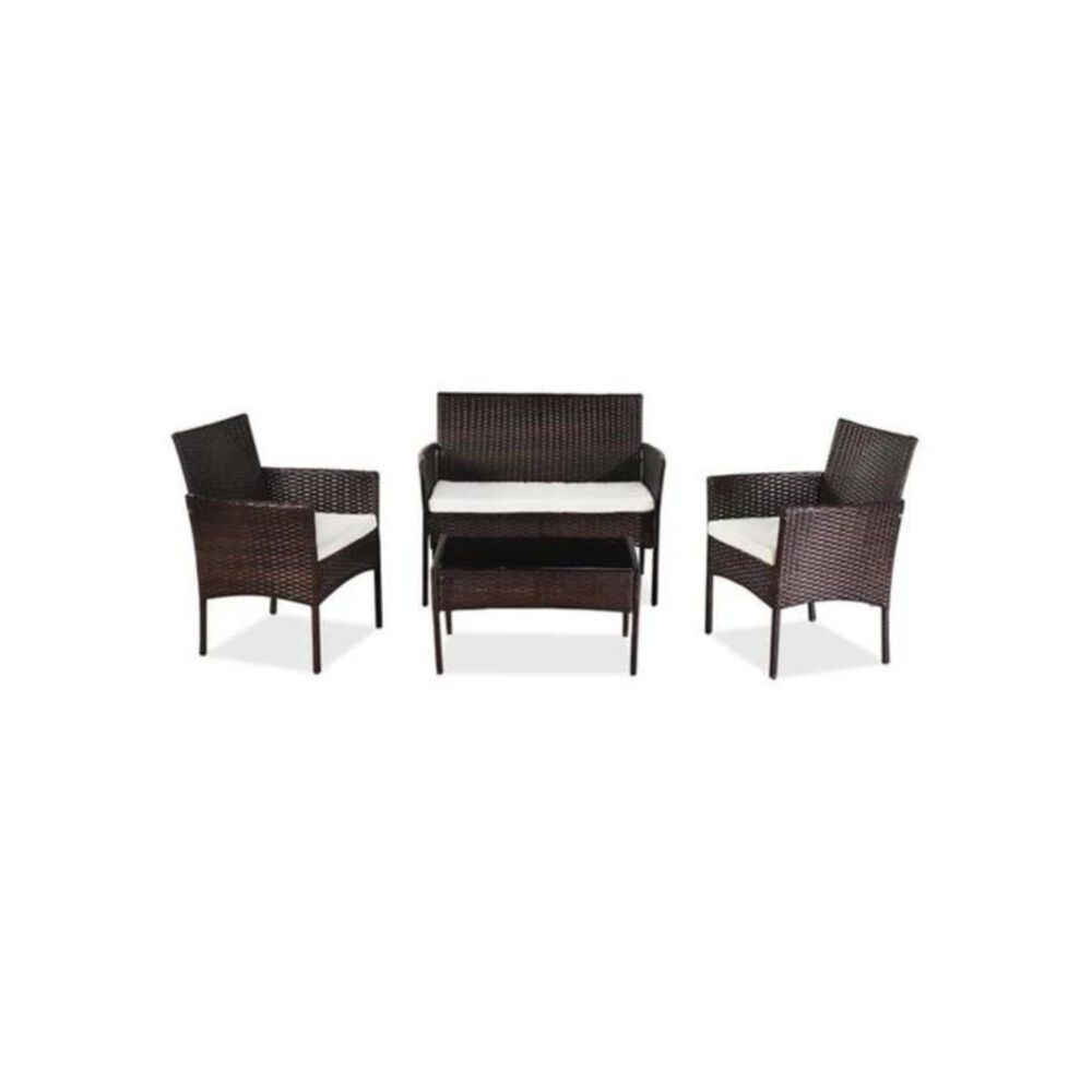 Juego Terraza Rattan 4 Piezas Café image number 0.0
