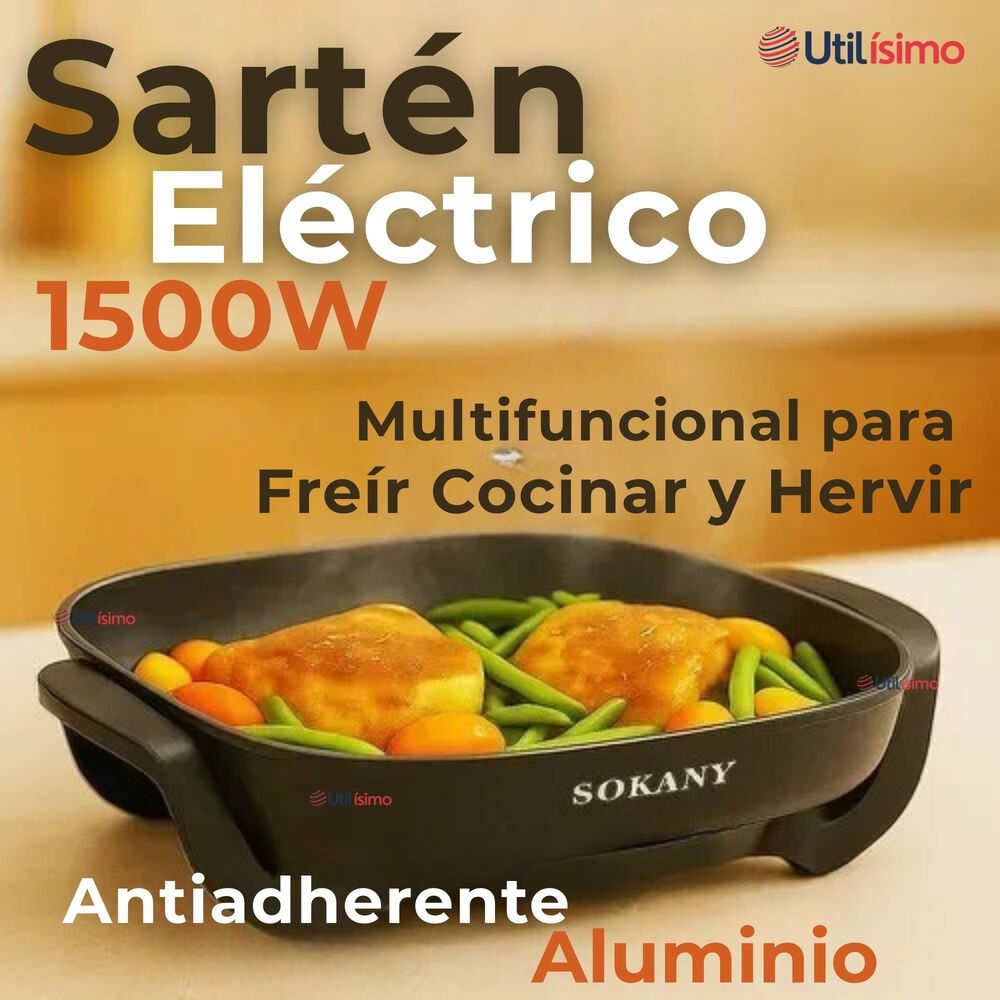 Sartén Eléctrico Sokany 1500w Olla Antiadherente Multifuncional (0) image number 1.0