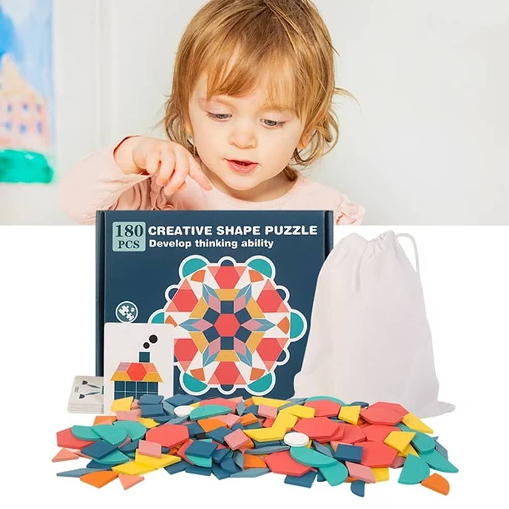 Set Juguete De Madera Rompecabezas Puzzles Ni&ntilde;os 155 Pcs image number 3.0