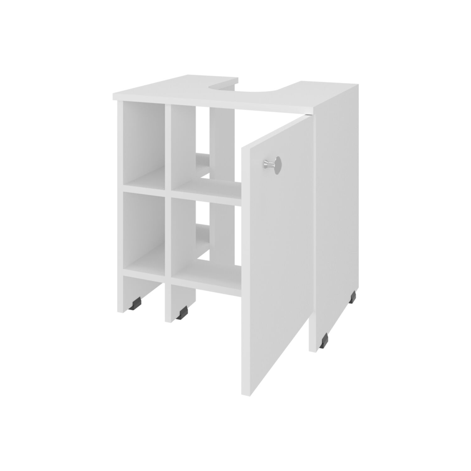Mueble Ba&ntilde;o Piso Lavamanos 1 Puerta Fm-010b - Blanco image number 3.0