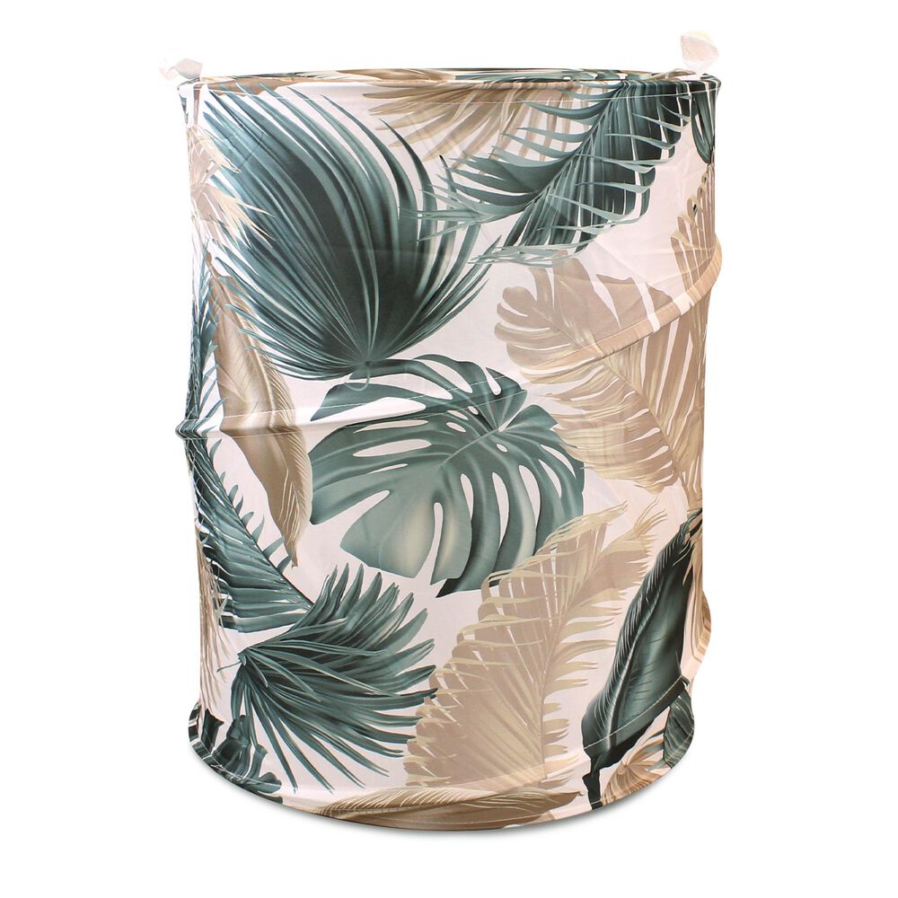 Cesto Para Ropa Plegable Nautica Home 42x55cm Hojas Tropicales image number 1.0
