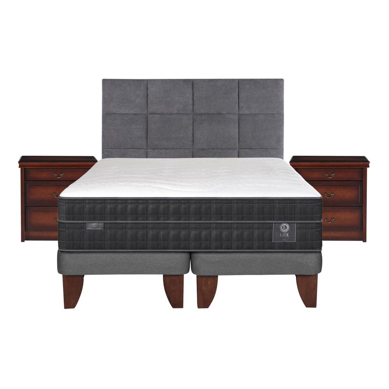 Cama Europea Cic Lux / Super King / Base Dividida  + Set De Maderas image number 0.0