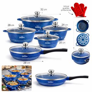 Juego De Ollas Granito 12 Piezas Roya Dessinng Color