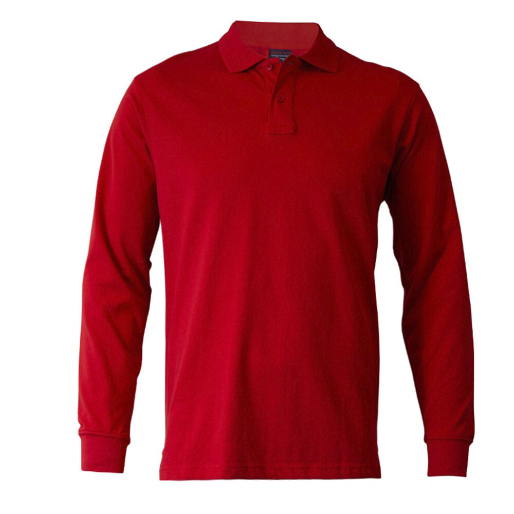 Polera Pique Lisa Manga Larga Color Rojo Sangiovanni image number 0.0