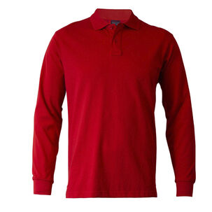Polera Pique Lisa Manga Larga Color Rojo Sangiovanni