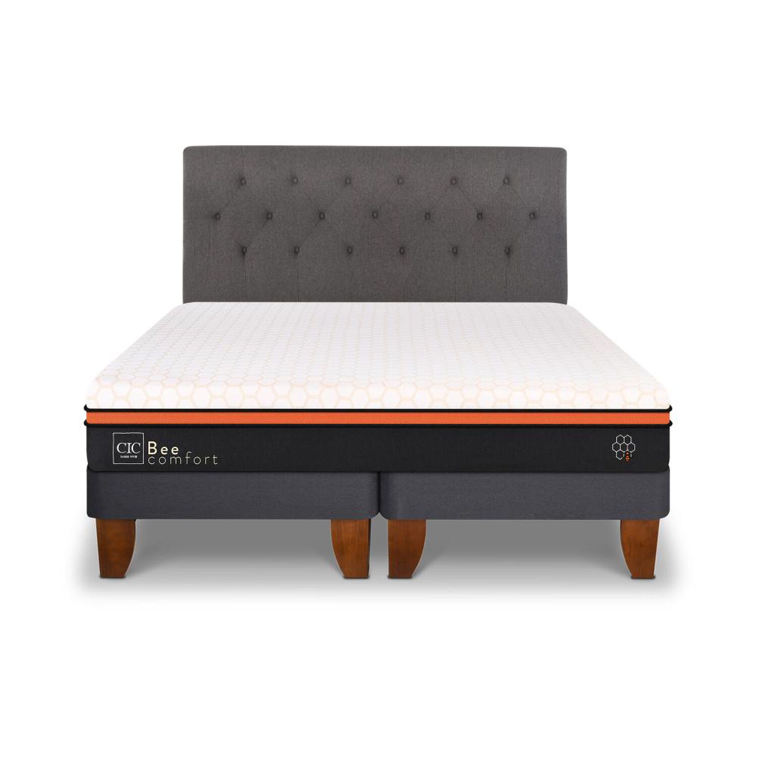 Cama Europea Cic Bee Comfort / 2 Plazas / Base Dividida + Respaldo image number 0.0