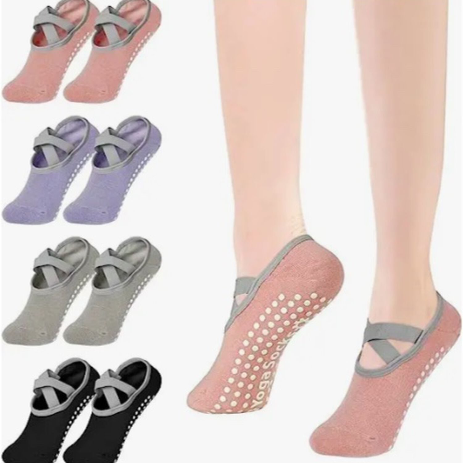 Set 4 Calcetines Antideslizantes Yoga image number 0.0