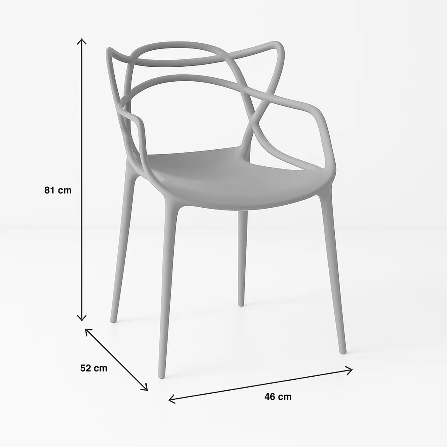 Pack De 4 Sillas De Terraza O Comedor Master - Gris image number 3.0