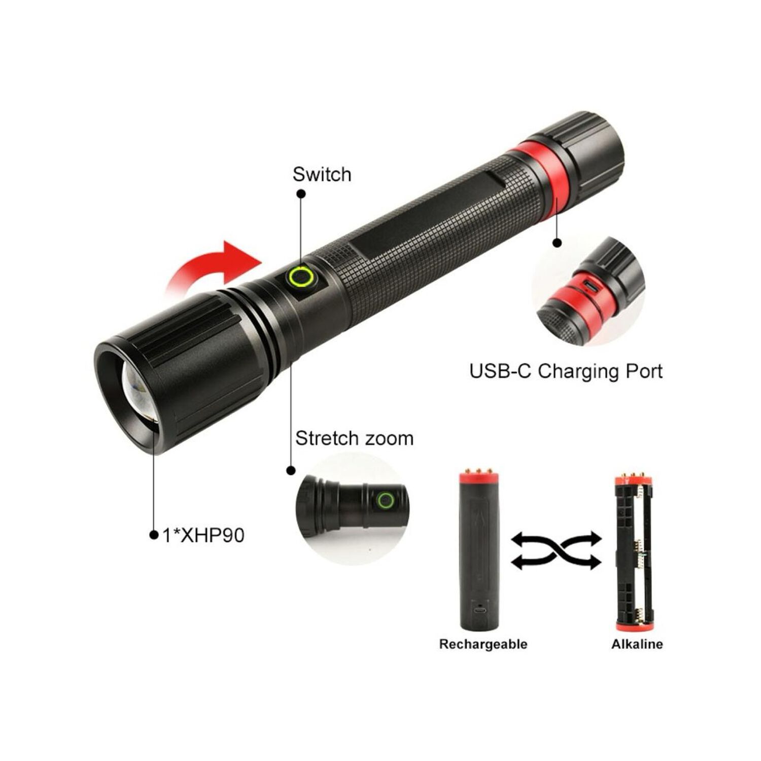 Linterna Led T&aacute;ctica Dual Power 5000 Lm image number 5.0