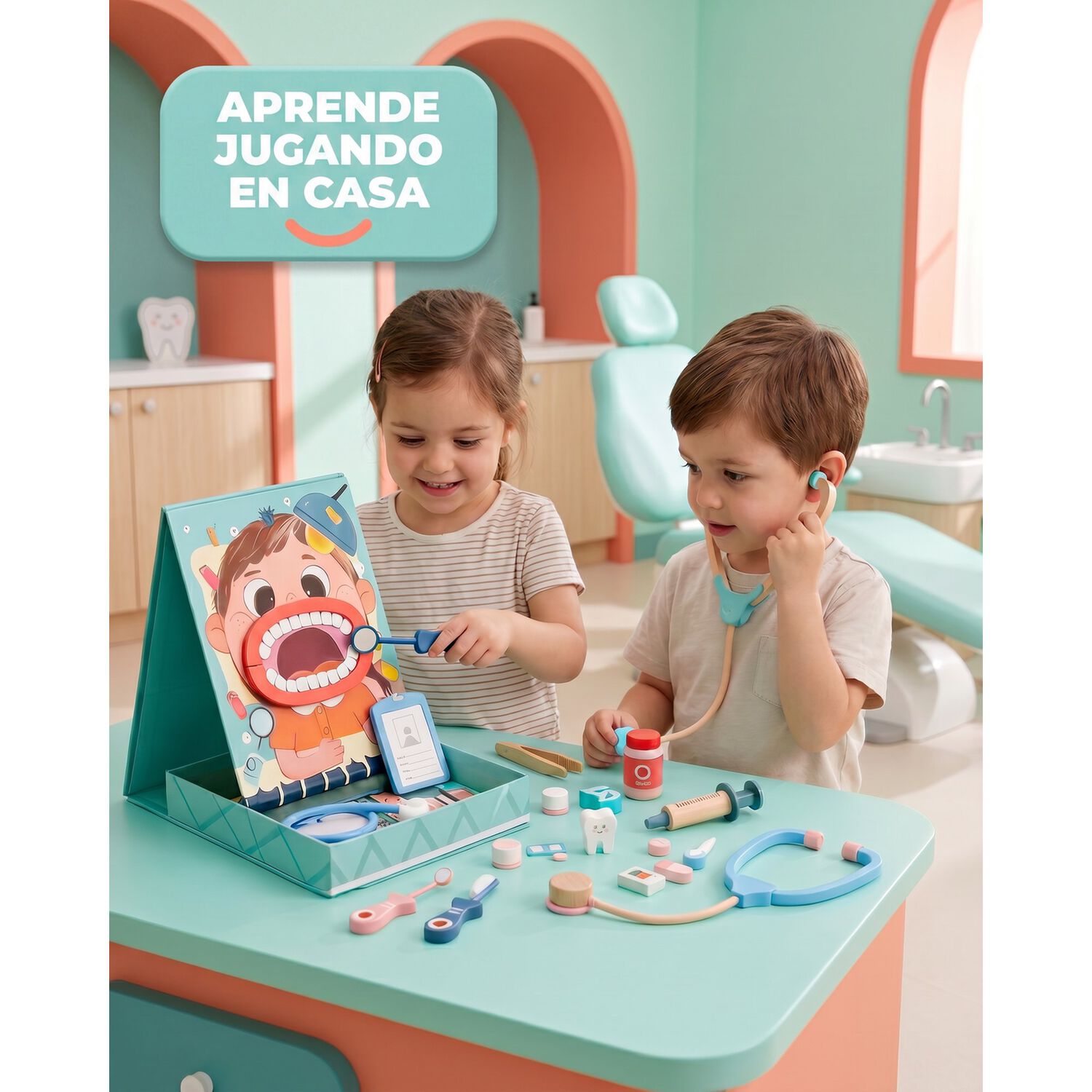 Set Juego De Roles Doctor- Dentista Juego Madera Ni&ntilde;os image number 18.0