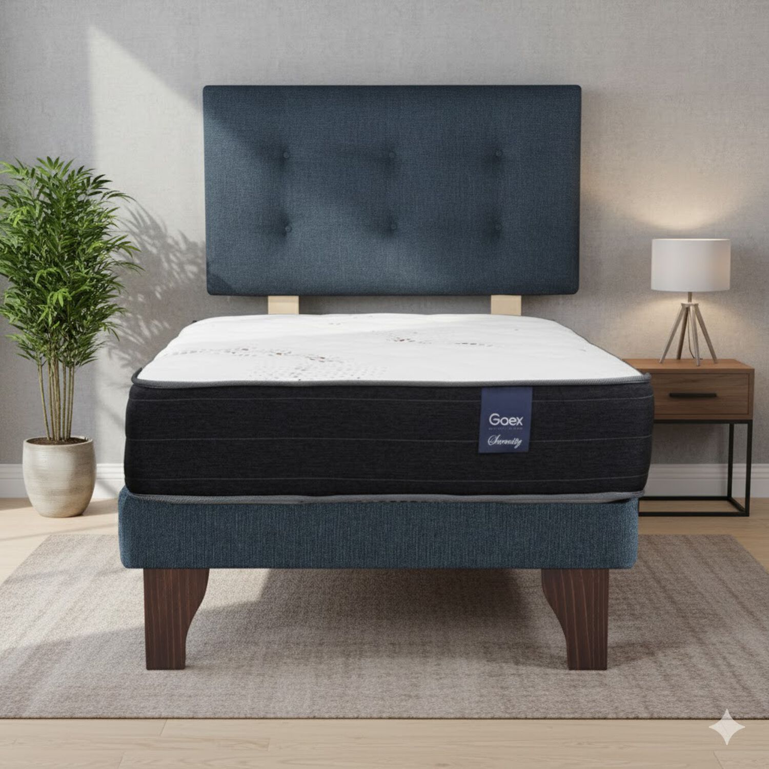 Cama Europea 1 Plaza 190 Respaldo Berna image number 0.0