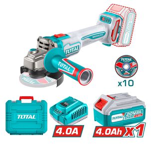 Esmeril Angular 20v 115mm Con Discos, Batería Y Cargador Total