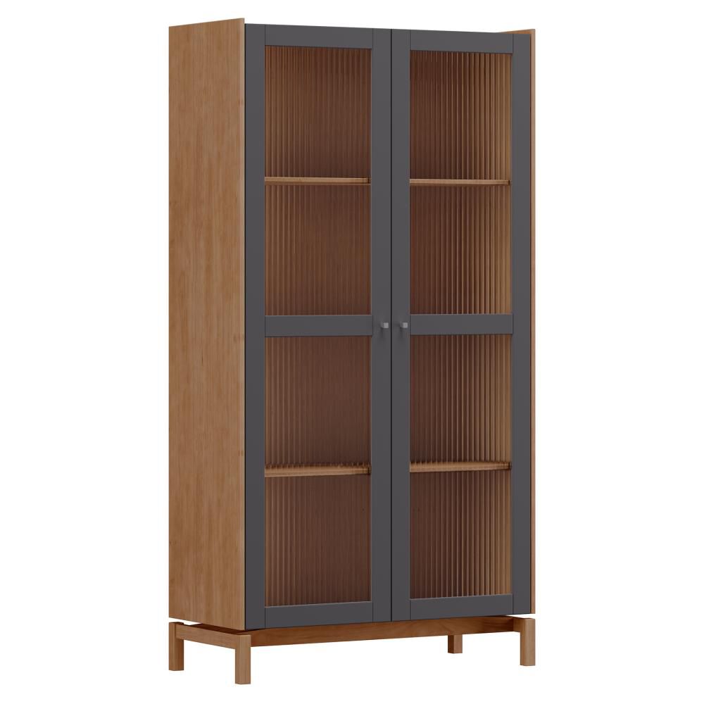 Vitrina Barcelona 2 Puertas Grafito-roble image number 0.0