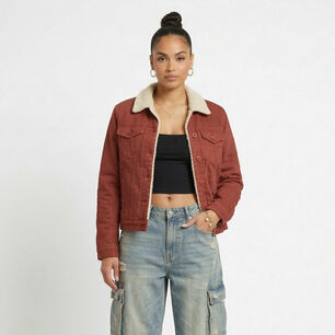 Chaqueta Mezclilla Jeans Chiporro Sherpa Mujer