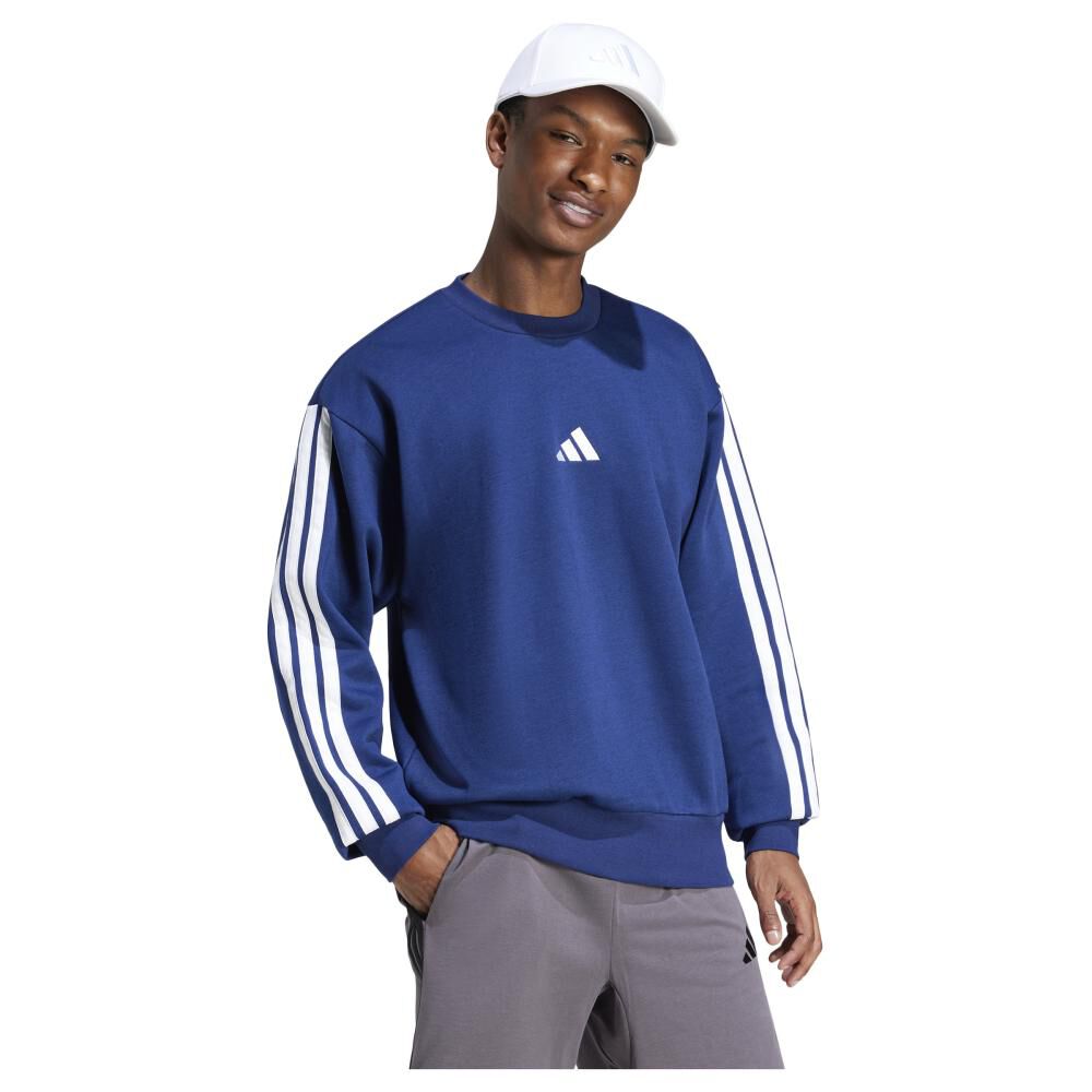 Polerón Hombre Essentials Fleece 3 Tiras Adidas image number 4.0