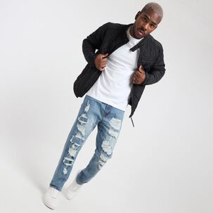 Jeans Roturas Tiro Medio Skinny Hombre Rolly Go