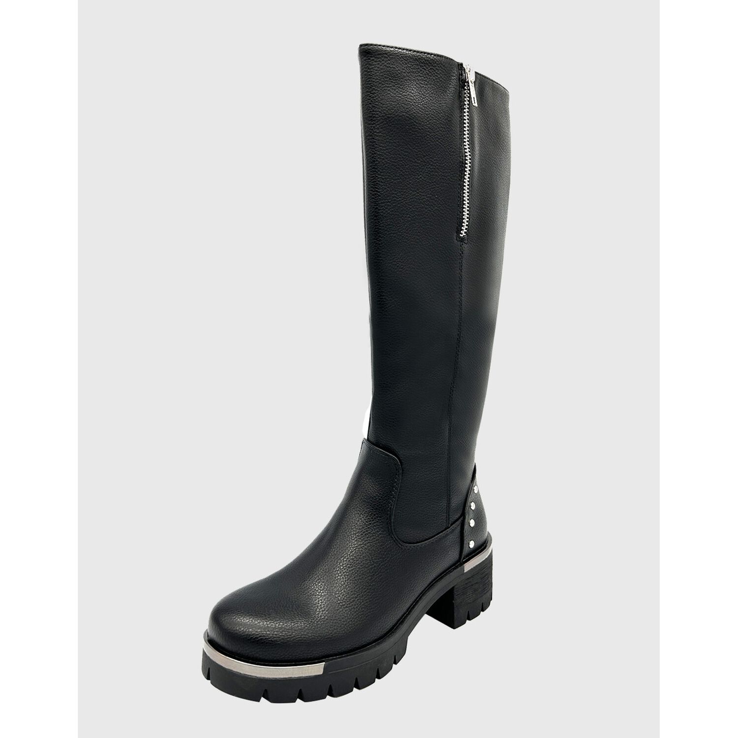 Bota Para Mujer, Negra Bajo La Rodilla Con Tachas Danicolle image number 0.0