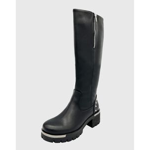 Bota Para Mujer, Negra Bajo La Rodilla Con Tachas Danicolle