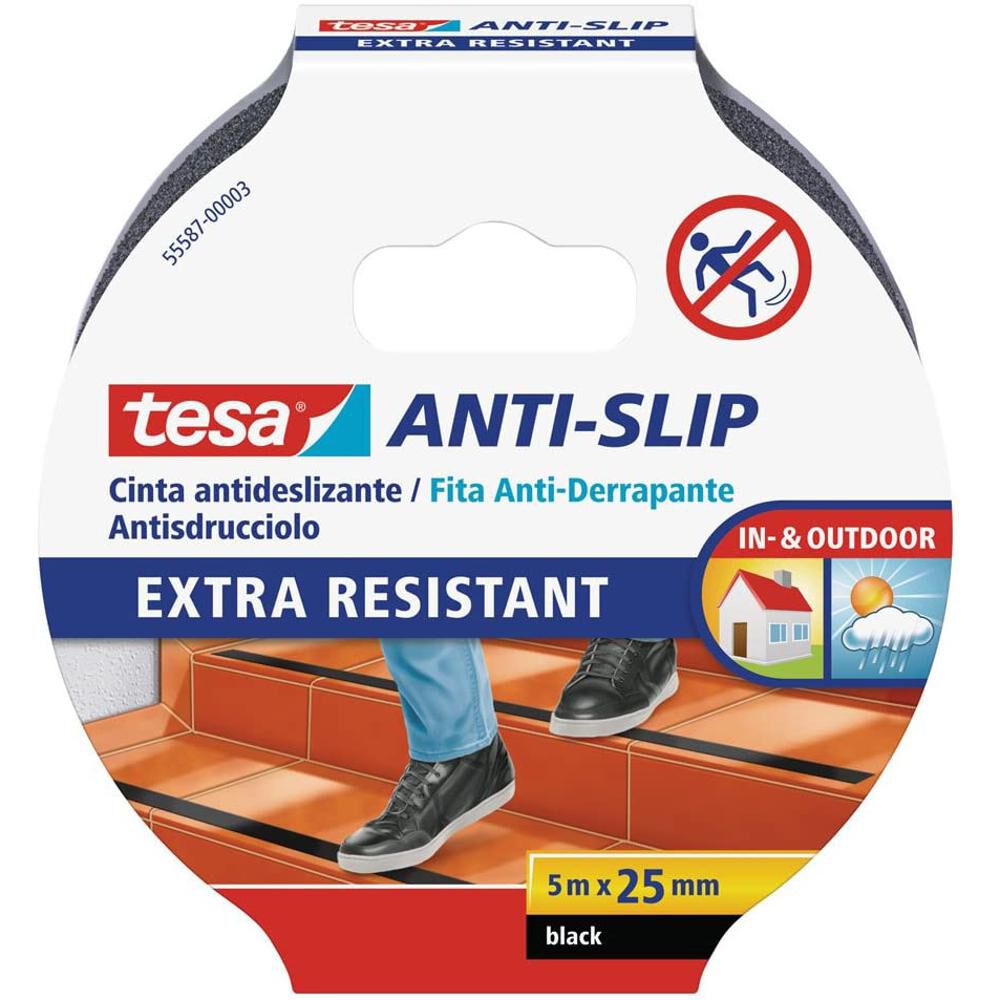 Cinta Antideslizante 25mm X 5 Mts Negra - Tesa image number 0.0