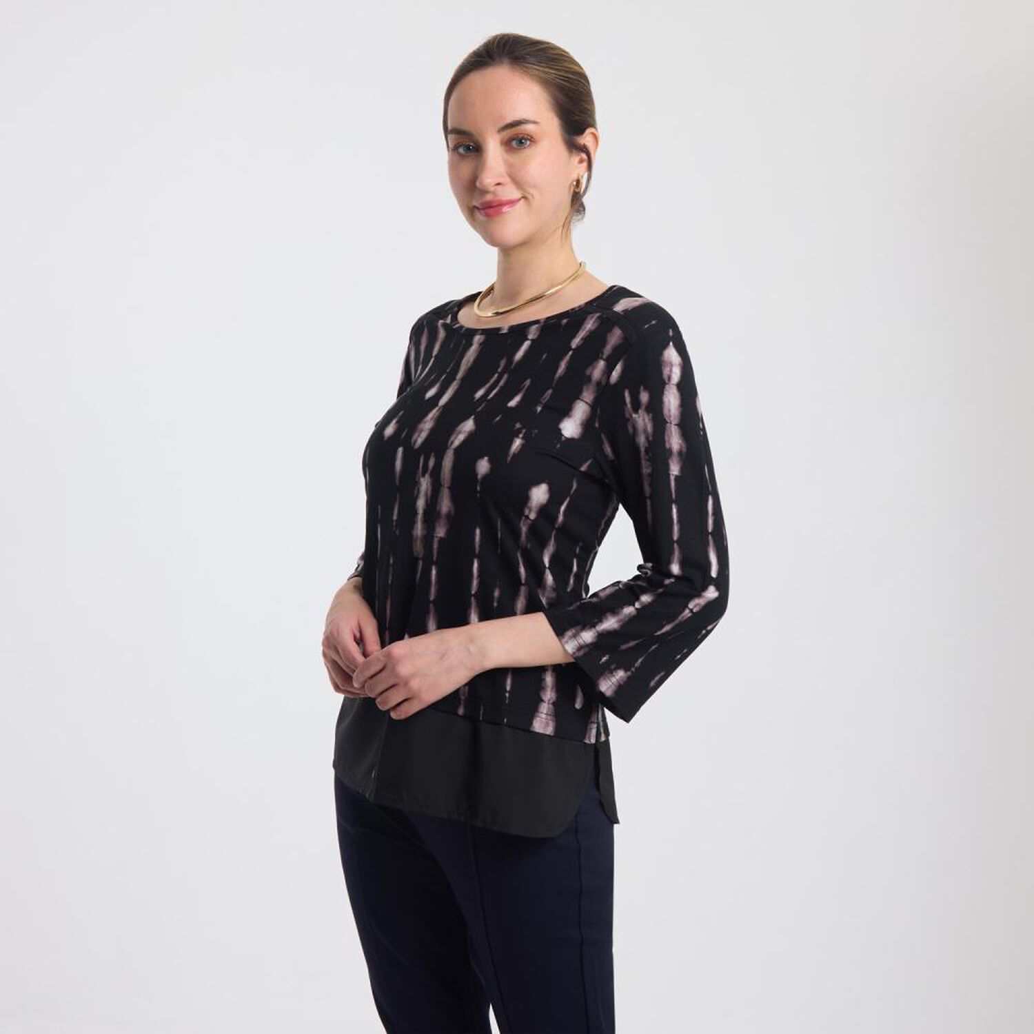 Polera Full Print Con Blusa Manga Larga Cuello Redondo Mujer Lesage image number 2.0