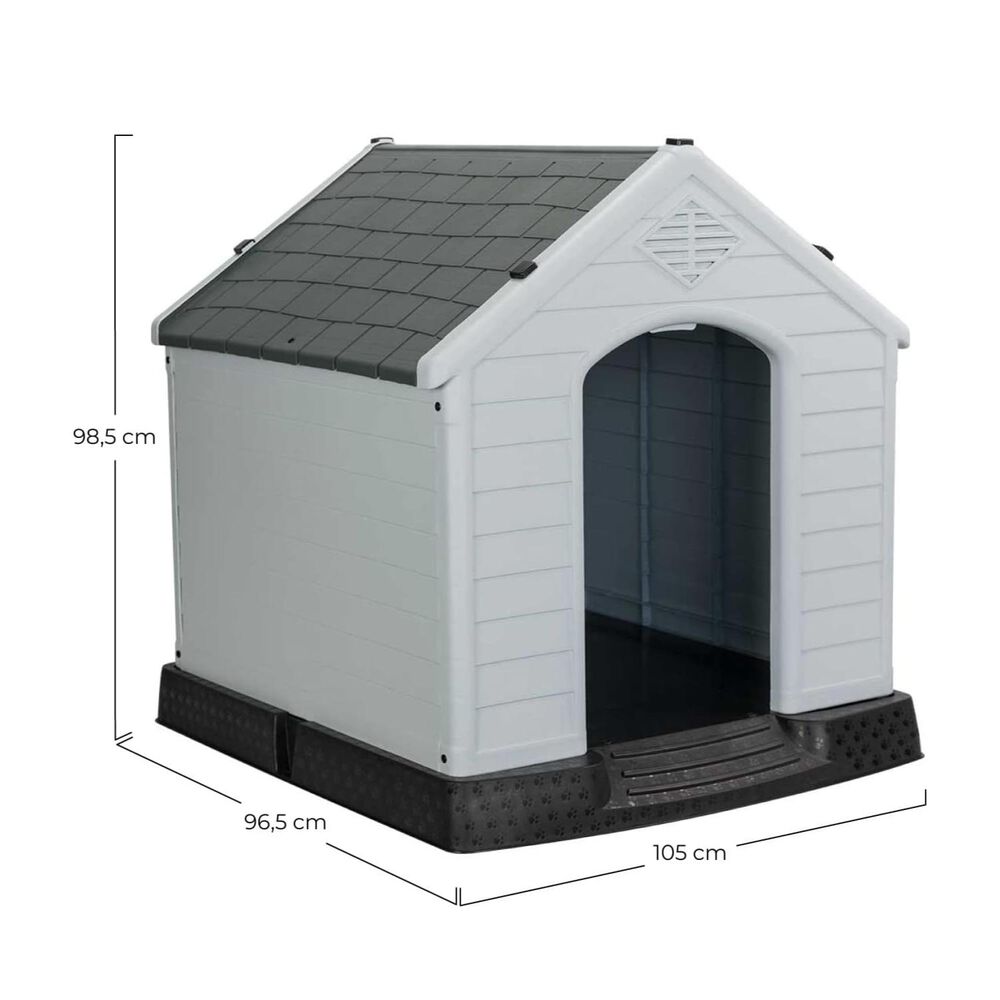 Casa Para Mascotas Perros Pequeña Pvc 72x14x67cm Gris image number 2.0