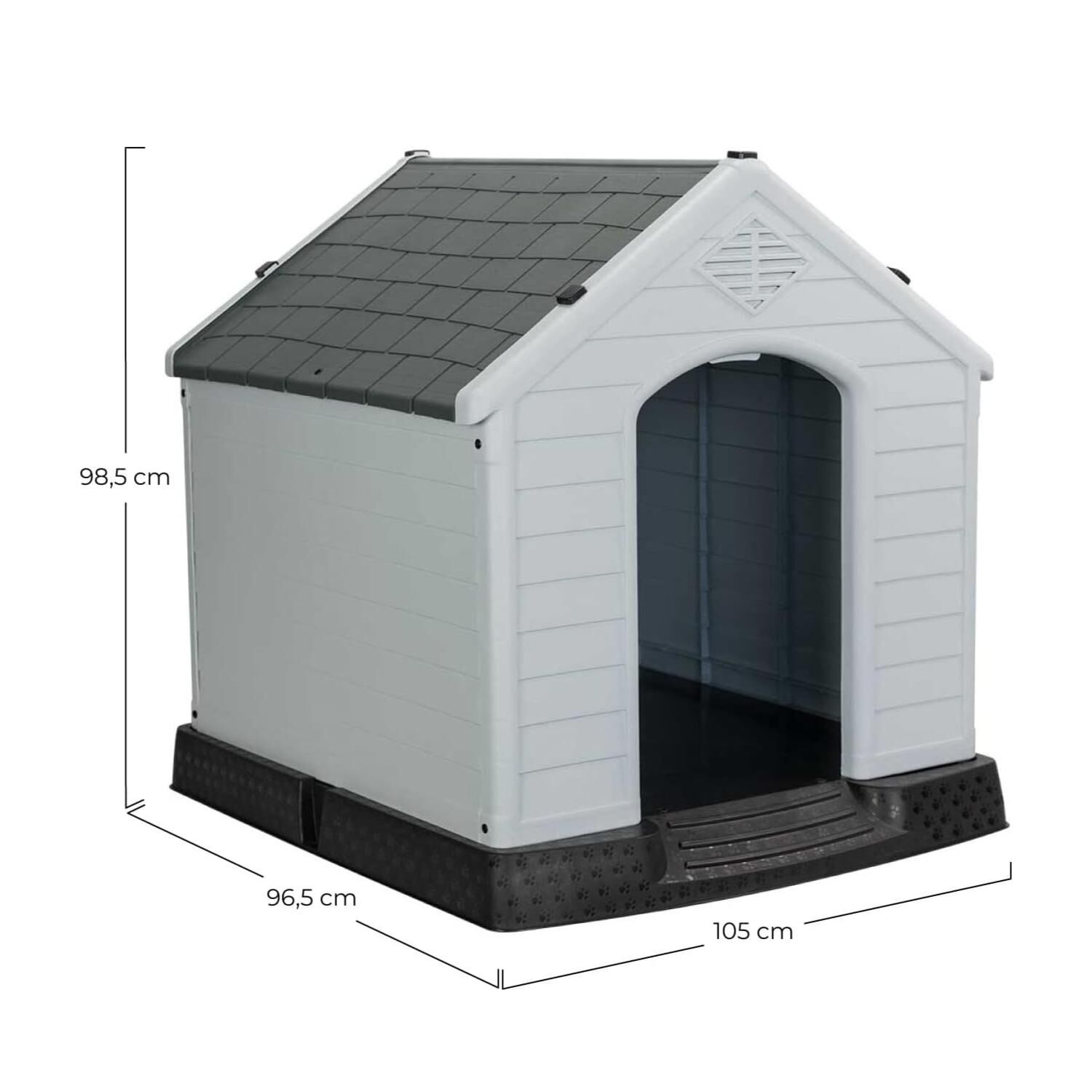 Casa Para Mascotas Perros Peque&ntilde;a Pvc 72x14x67cm Gris image number 2.0