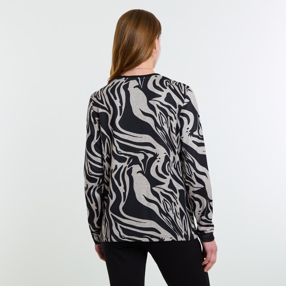 Sweater Estampado Manga Larga Cuello Redondo Mujer Lesage image number 3.0
