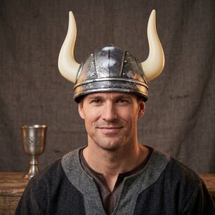 Casco Accesorio Cosplay Vikingo Pl&aacute;stico Cuernos Cotillon