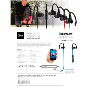 Audífono Deportivo Bluetooth In Ear Manos Libres Rojo Mlab