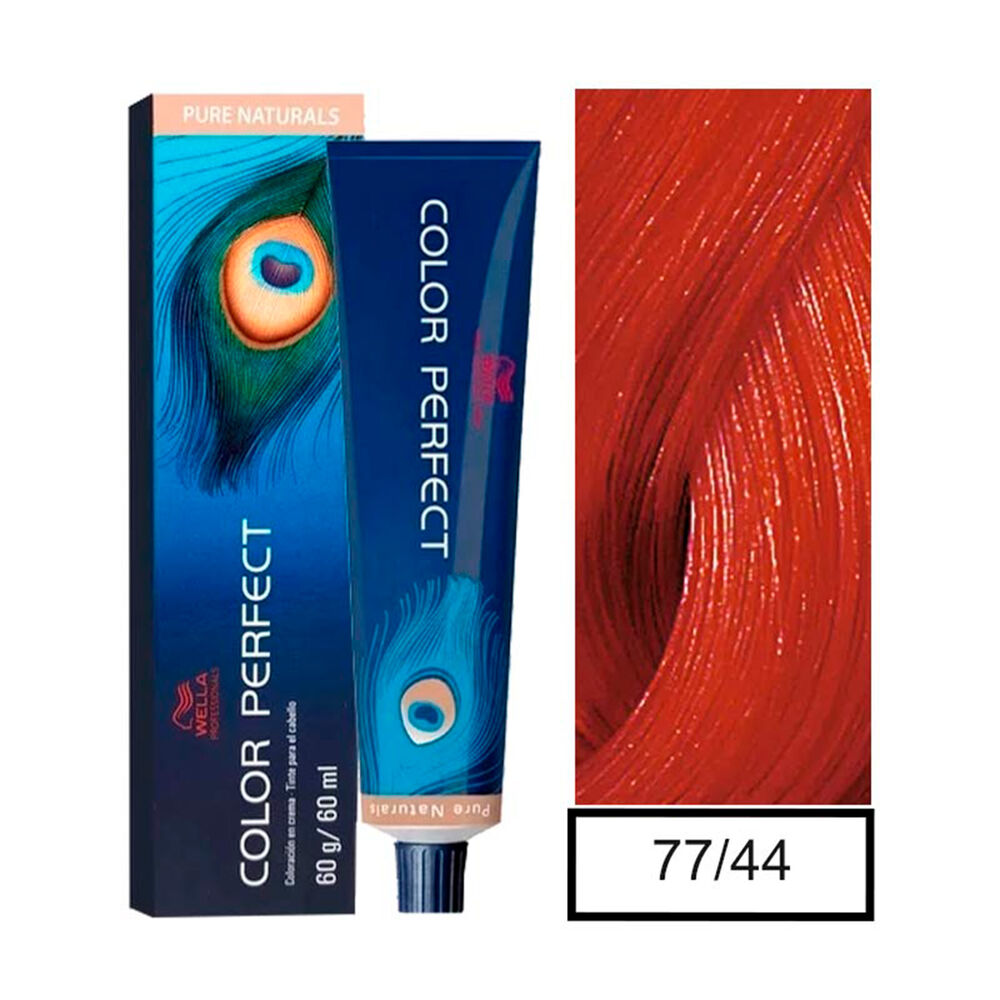 Wella - Tintura Permanente Color Perfect 77/44 Rubio Mediano Intenso Rojo Intenso 60gr + Oxidante 20vol 60ml image number 0.0