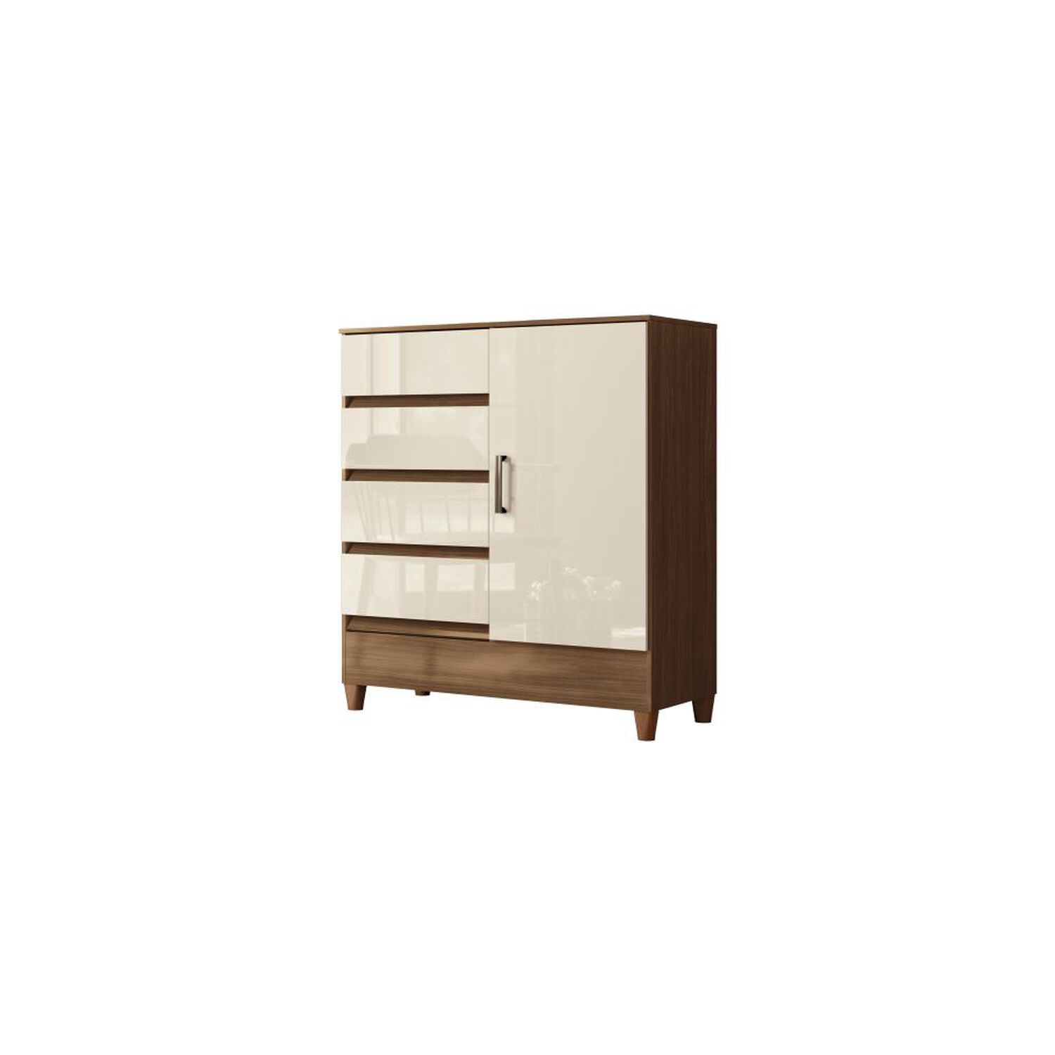 C&oacute;moda Altavision Fit Jeq Wh / 1 Puerta / 4 Cajones image number 4.0