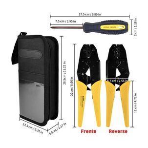 Alicate Crimpeadora Prensa Trinquete + 8 Cabezales