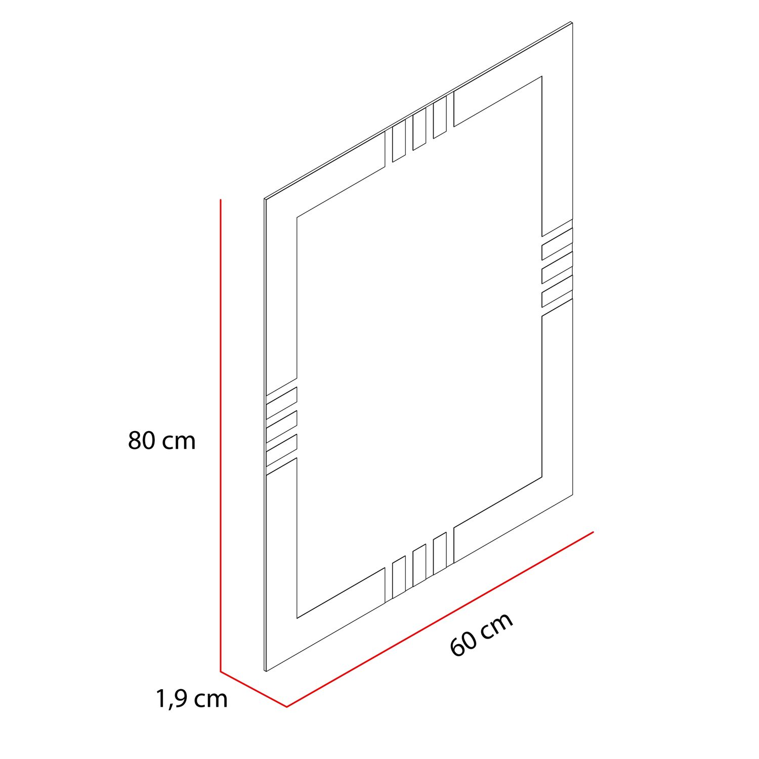 Espejo Rectangular 80x60x1,9 Cm Fm-061 image number 3.0