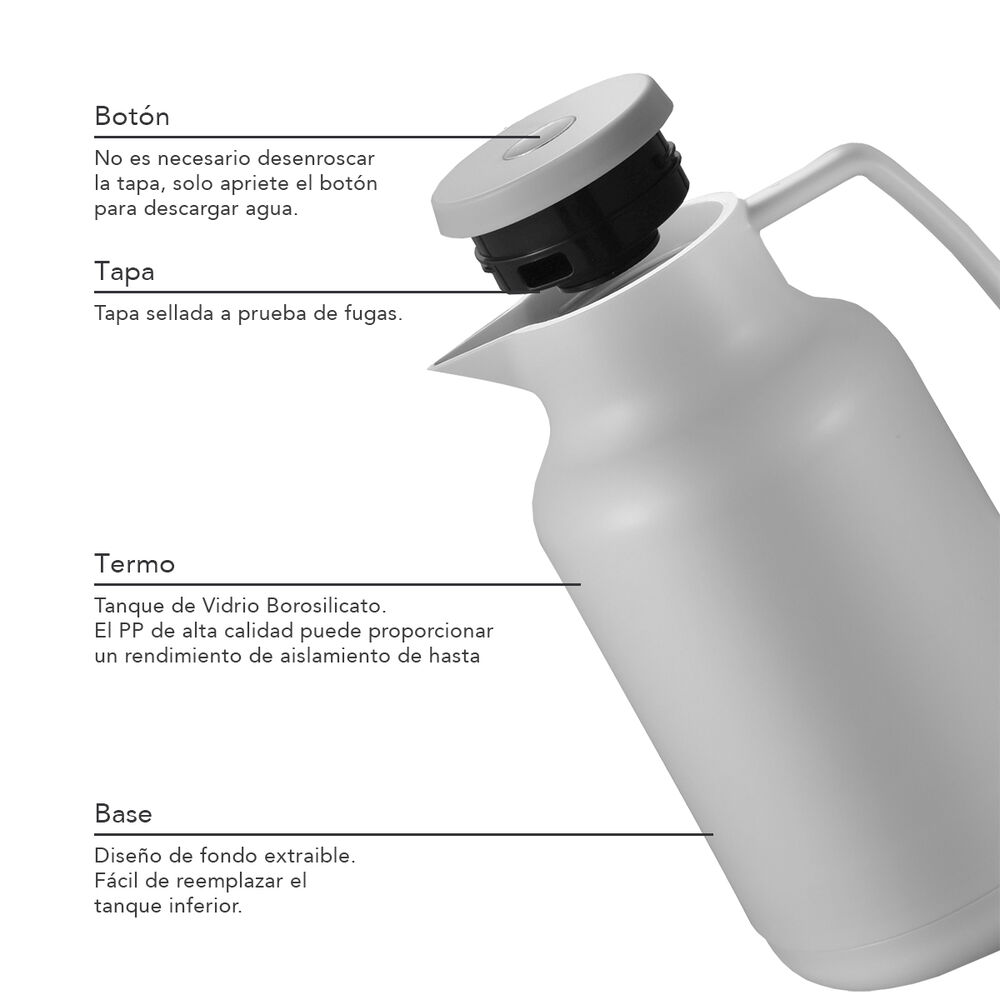Termo Jarra Insulado 1 Lt Gris Simplit image number 2.0