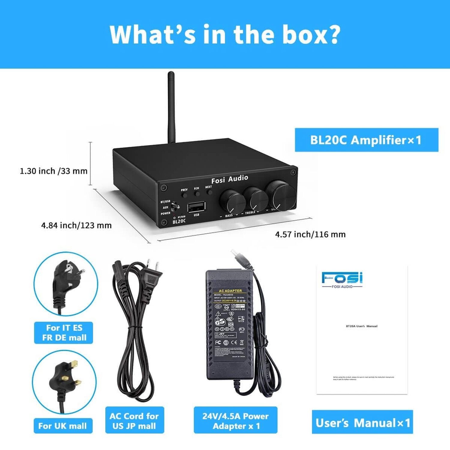 Amplificador Est&eacute;reo Bluetooth Fosi Audio Bl20c image number 5.0