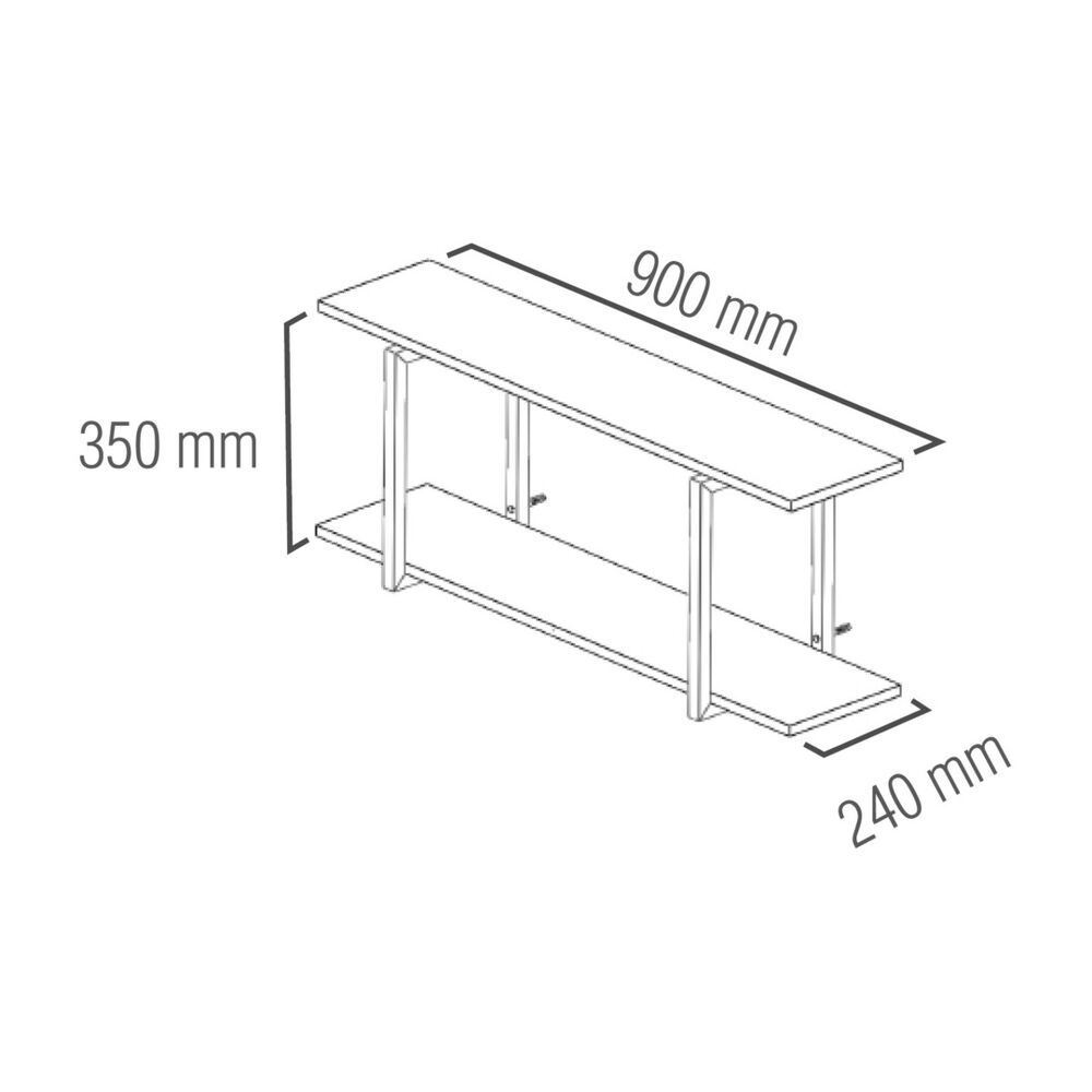 Repisa Dise&ntilde;o Industrial 2 Tablas 90x20cm Cafe image number 2.0