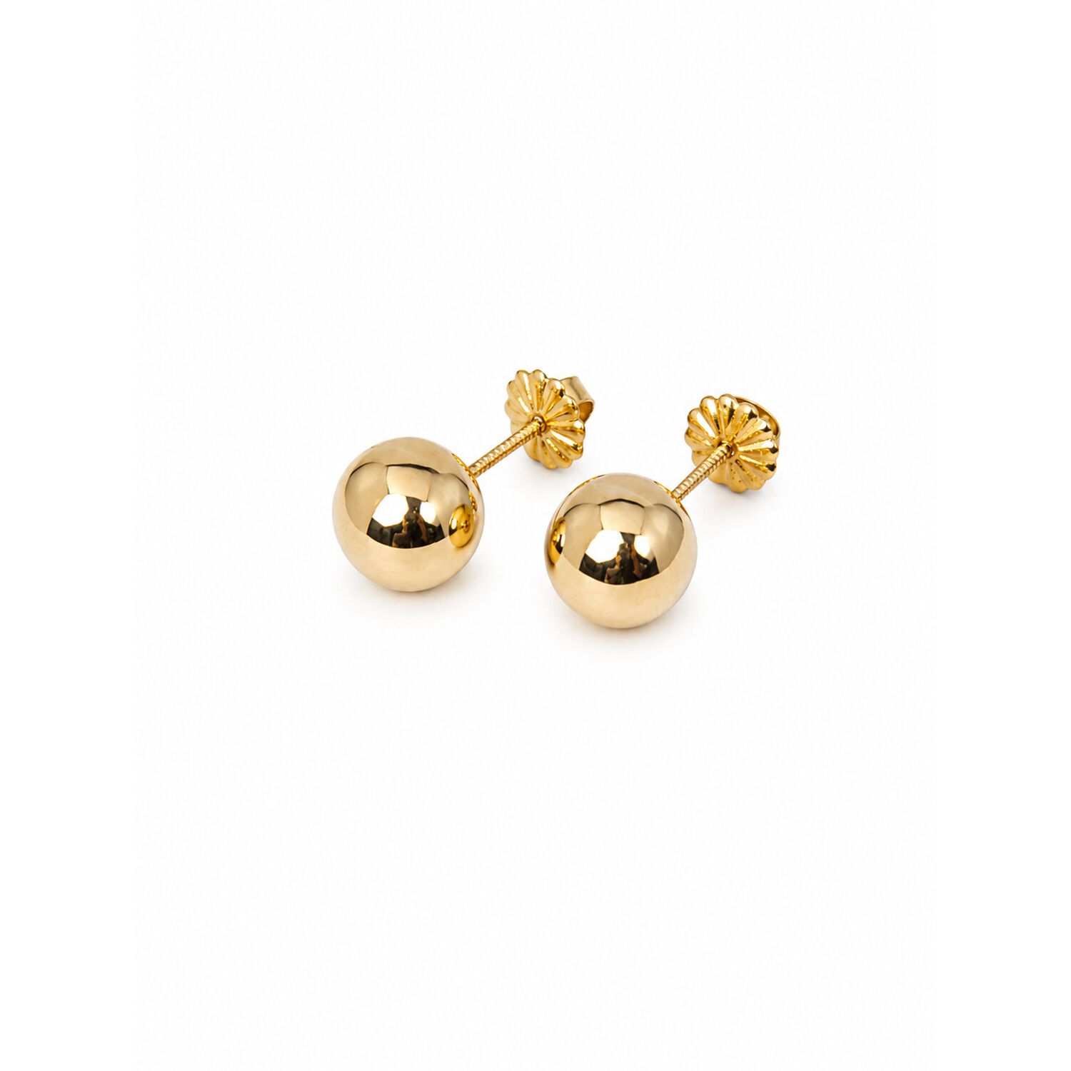 Aros Bolita 9mm N7 Oro 18k Atornillados 1.50gr Regalo Mujer Dorado image number 1.0