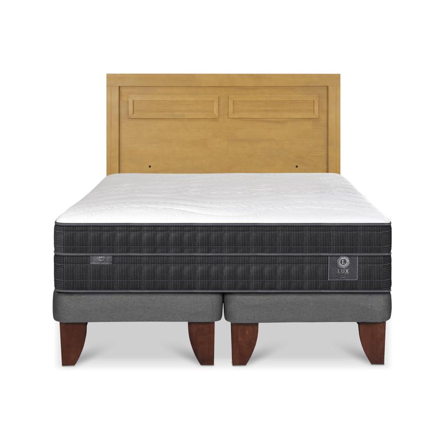 Cama Europea Cic Lux / 2 Plazas / Base Dividida + Respaldo image number 0.0
