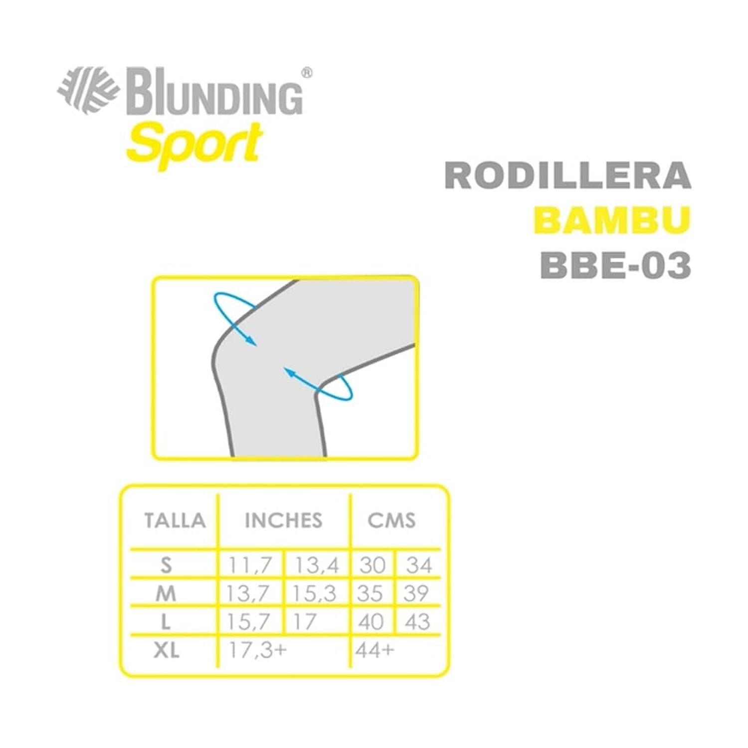 Rodillera, Rodilla El&aacute;stica En Tela De Bamb&uacute; Talla S-blunding image number 2.0