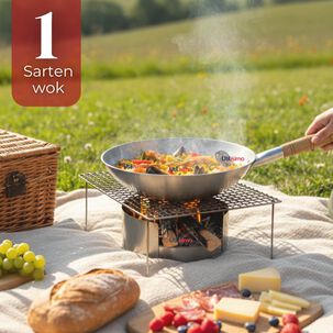 Sart&eacute;n Wok Tradicional Chino De 37cm Acero Al Carbono