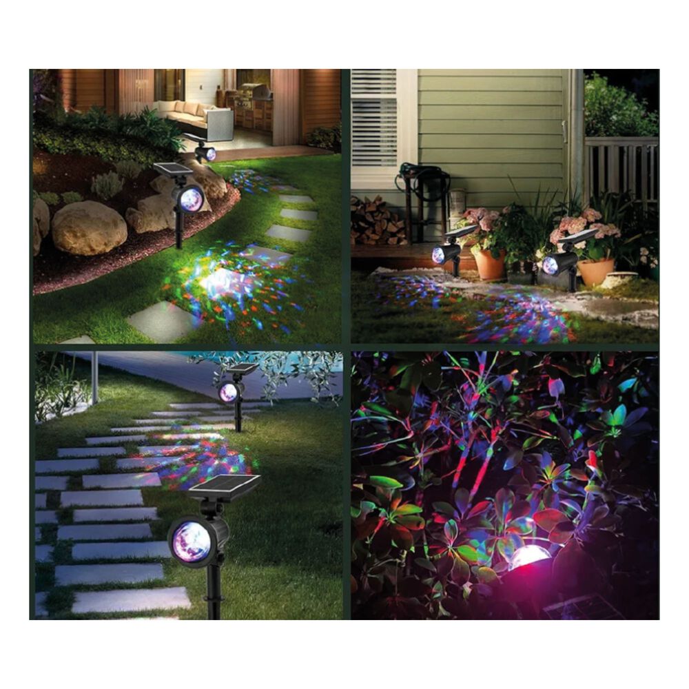 Foco Solar Led Multicolor Jard&iacute;n Proyector De Luz Con Estaca image number 1.0