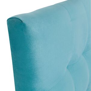 Respaldo Alicante Con Patas Felpa King Turquesa
