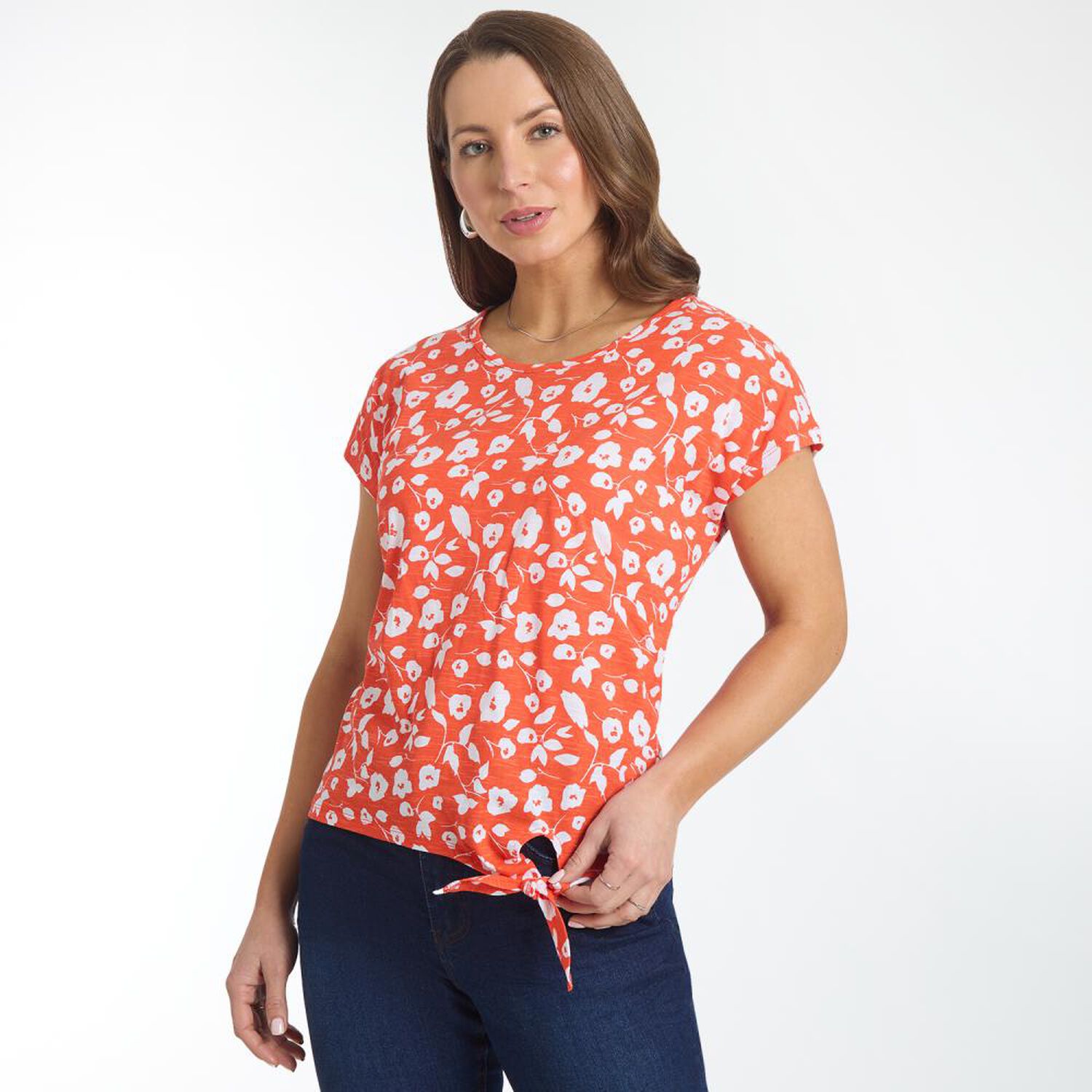 Polera Print Con Amarras En Pretina Manga Corta Cuello Redondo Mujer Geeps image number 2.0