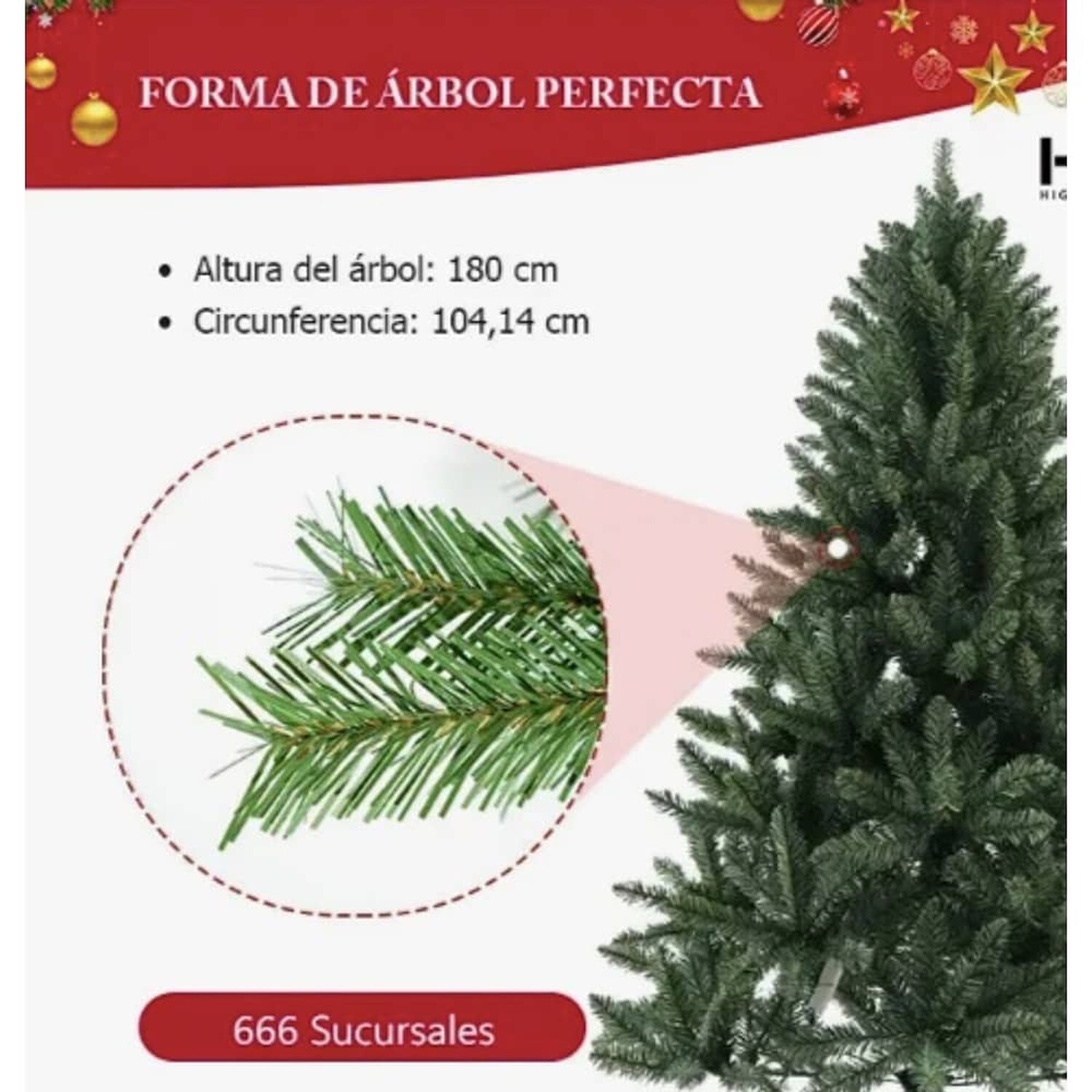 &Aacute;rbol De Navidad De 1 Metro 80 Cm image number 1.0