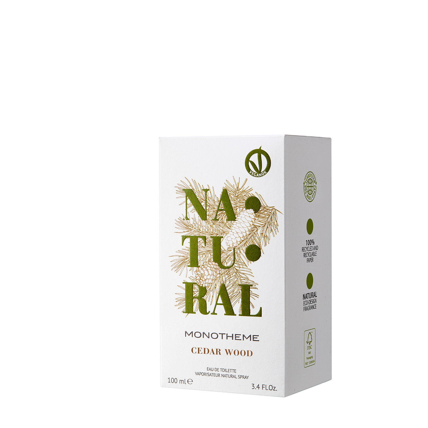 Monotheme Natural Cedar Wood Edt 100 Ml Vegan image number 1.0