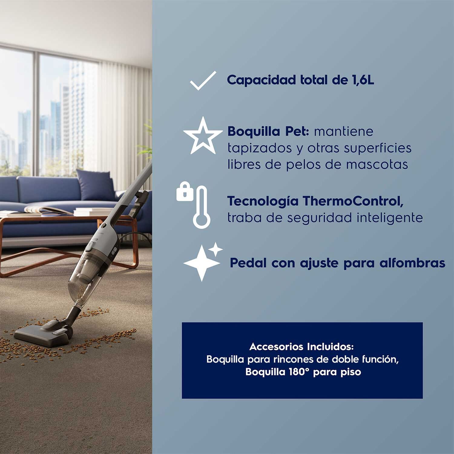 Aspiradora Vertical Con Cable Electrolux 1800w 2 En 1 Con Filtro Hepa Stk26 image number 7.0