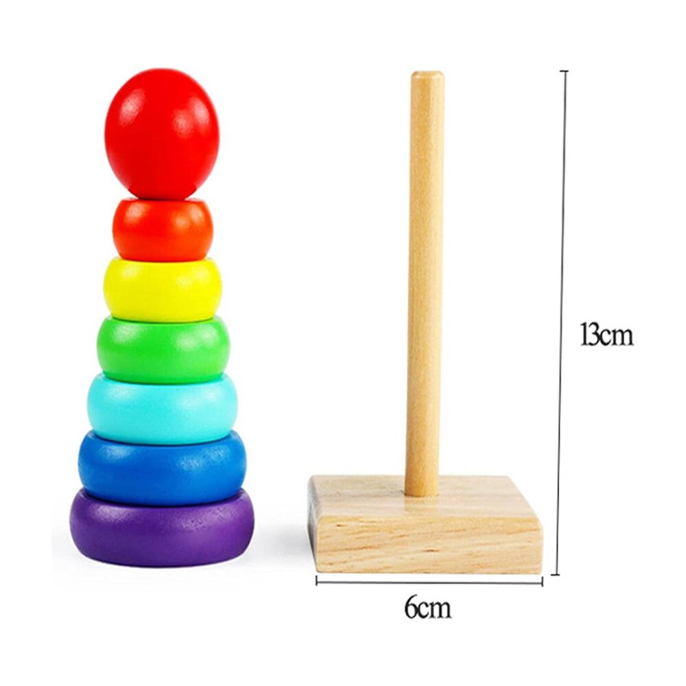 Torre Encaje Montessori Madera Arco Iris Toy Para Ni&ntilde;os image number 4.0